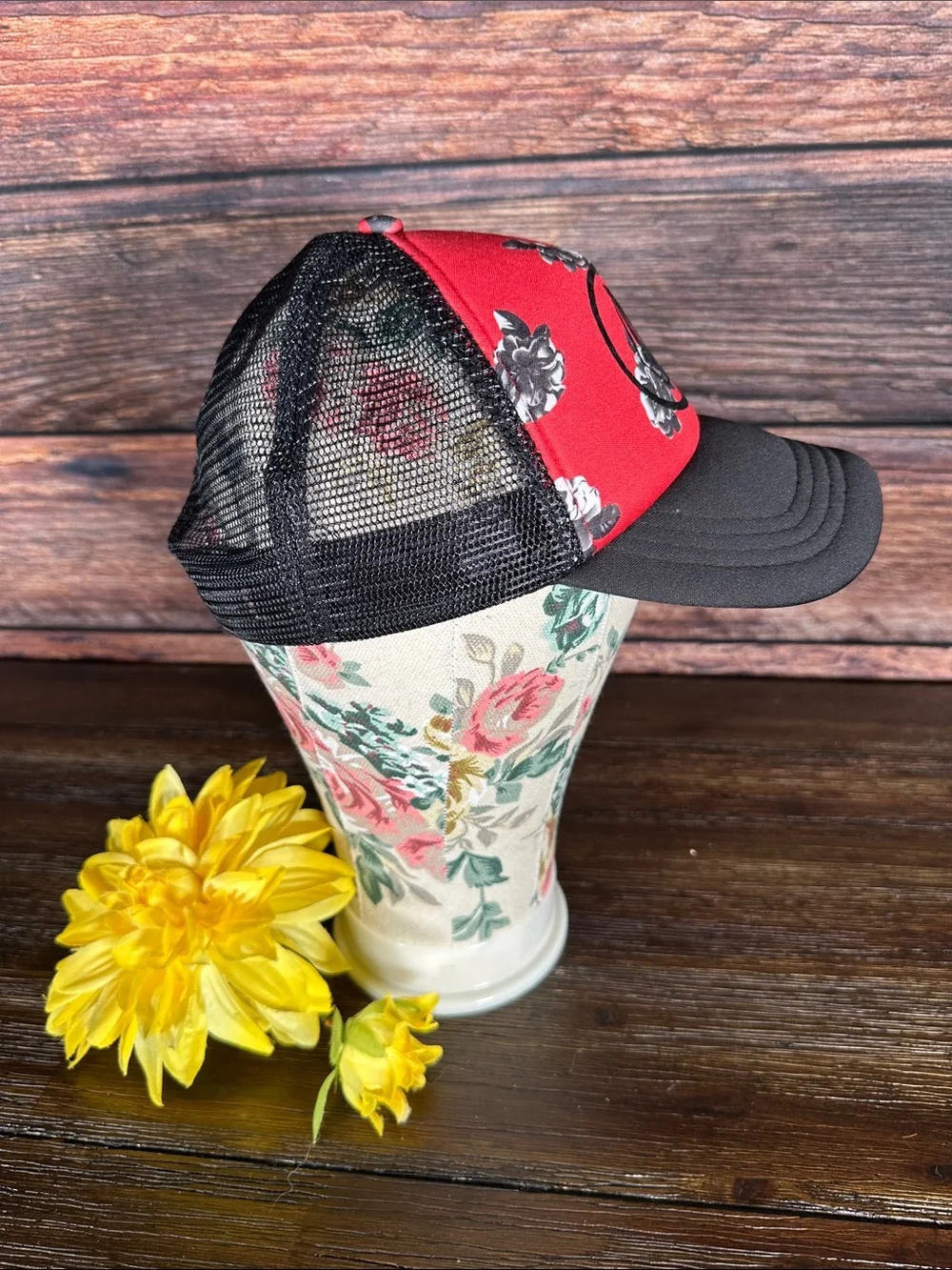 Volcom Tagurit Graphic Red and Black Floral Logo Cap